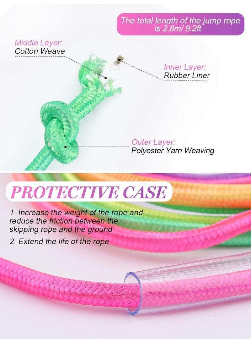 Jump Rope for Kids Adjustable, Lorvain Kid Jump Ropes for Girls Boys Skipping Rope for Kids with Wooden Handle Cotton Braided Outdoor Fun Activity for Exercise Fitness Children Students Preschooler - Image 4